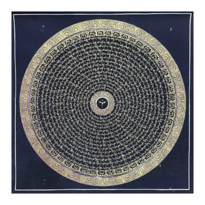 Buddhist Handmade Mandala Thangka – Hand-Painted on Cotton Canvas