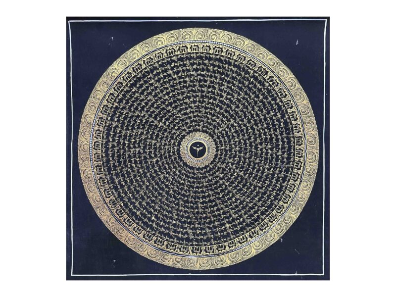 Buddhist Handmade Mandala Thangka – Hand-Painted on Cotton Canvas