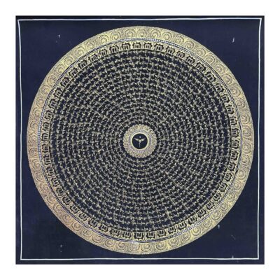 Buddhist Handmade Mandala Thangka – Hand-Painted on Cotton Canvas