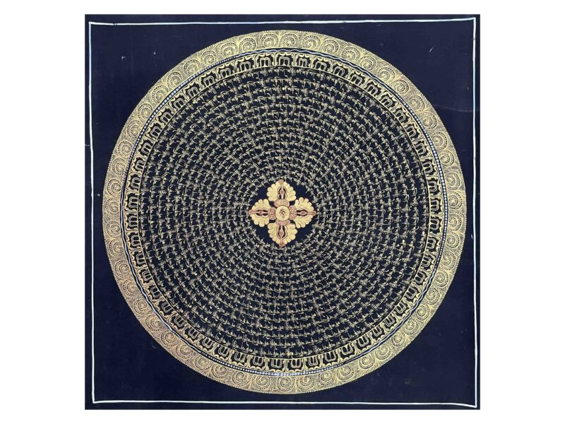 Buddhist Handmade Mandala Thangka Painting – Hand-Painted on Cotton Canvas