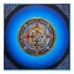Buddhist Handmade Kalachakra Mandala Thangka – Hand-Painted with Real Gold