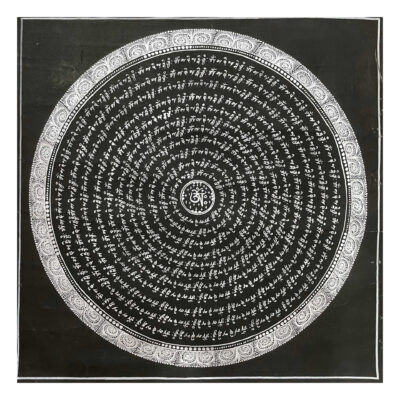 Buddhist Handmade Mandala Thangka – Hand-Painted Sacred Art on Cotton Canvas