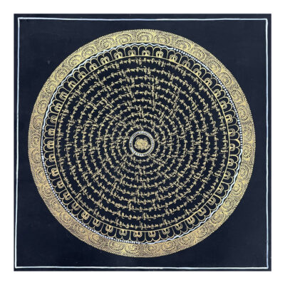 Buddhist Handmade Mandala Thangka – Hand-Painted Sacred Art on Cotton Canvas