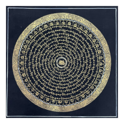 Buddhist Handmade Mandala Thangka – Hand-Painted Sacred Art on Cotton Canvas