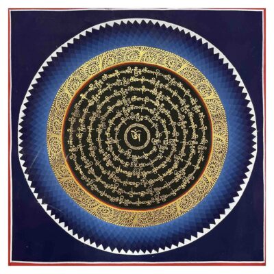 Buddhist Hand-Painted Mandala Thangka – Sacred Geometric Art for Meditation and Mindfulness