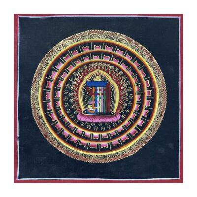 Buddhist Hand-Painted Student Mandala Thangka – 8.5 x 8.5 Inches