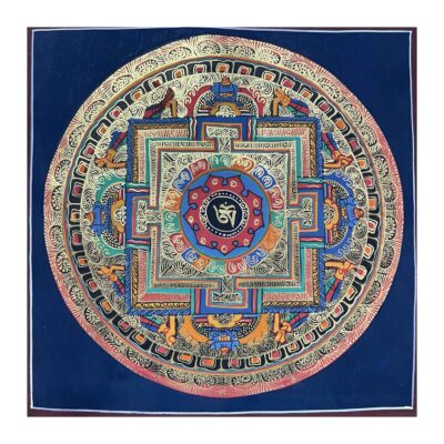 Buddhist Student Mandala Thangka | Hand-Painted on Cotton Canvas – 9 x 9 Inches