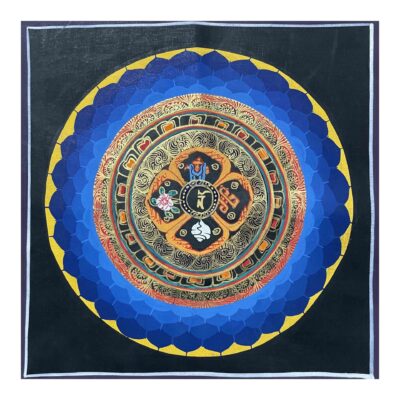Buddhist Hand-Painted Mandala Thangka – Student Artwork