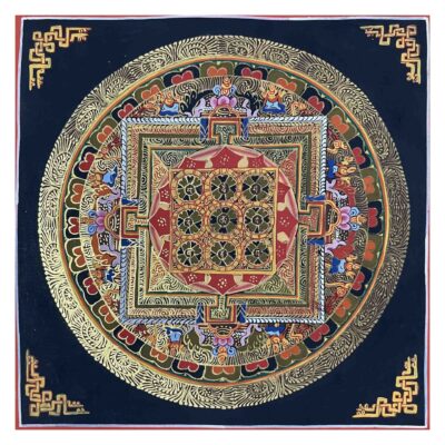 Buddhist Hand-Painted Mandala Thangka – Student Artwork