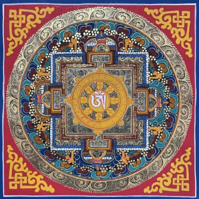 Buddhist Hand-Painted Mandala Thangka – Student Artwork