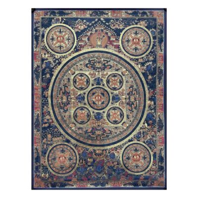 Buddhist Hand-Painted Nine Mandala Thangka