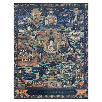 Buddhist Hand-Painted Thangka of Buddha's Life Story