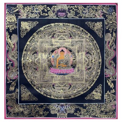 Buddhist Hand-Painted Shakyamuni Buddha Mandala Thangka