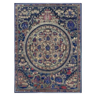 Buddhist Hand-Painted Buddha Mandala Thangka