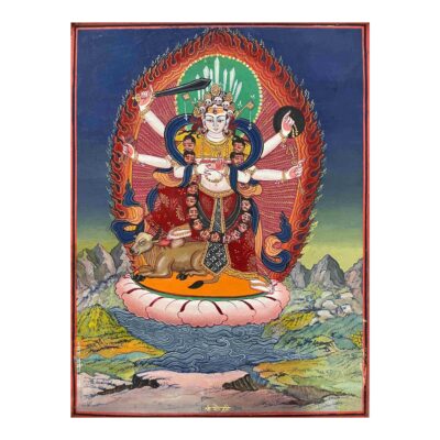 Old, Buddhist Hand Painting Thangka of Maheshwari Durga – Hand Painted