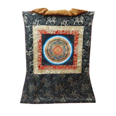 Buddhist Hand-Painted Thangka – Dorje Kalachakra Mandala (Student Edition) with Polyester Brocade