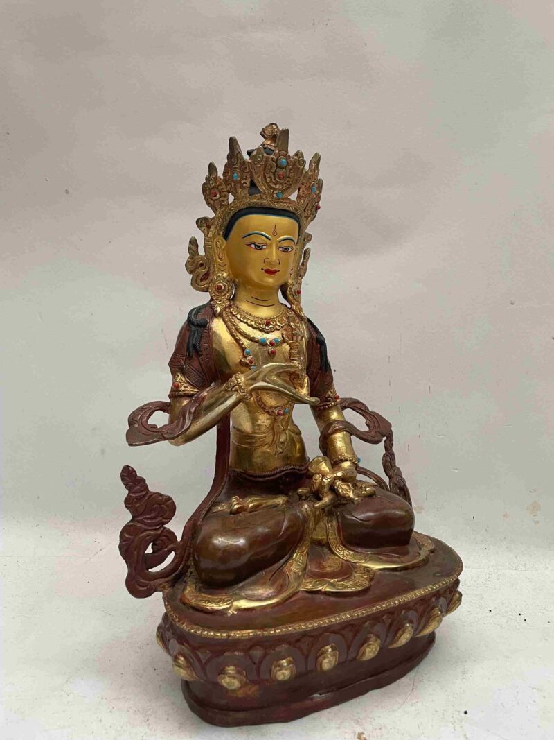 Buddhist Handmade Vajrasattva Statue – Partly Gold Plated, Face Painted - Image 2