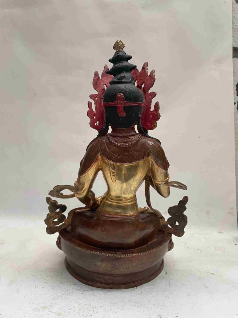 Buddhist Handmade Vajrasattva Statue – Partly Gold Plated, Face Painted - Image 5