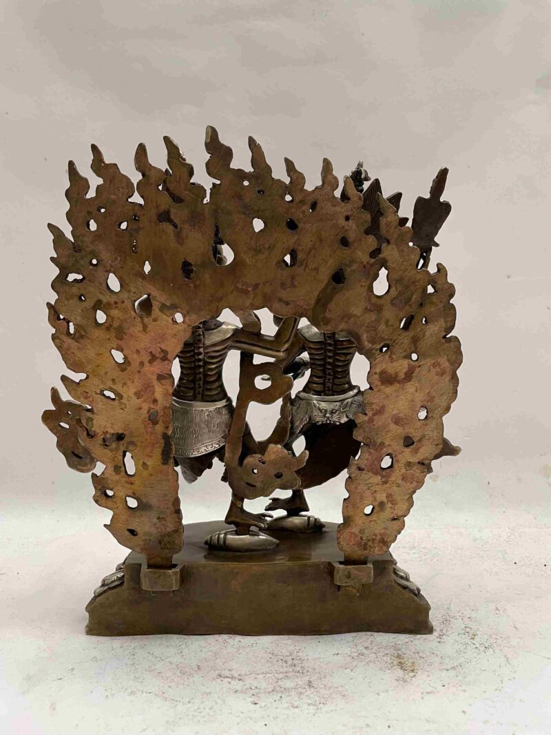 Buddhist Handmade Statue of Citipati – Chocolate and Silver Oxidized Finish - Image 5