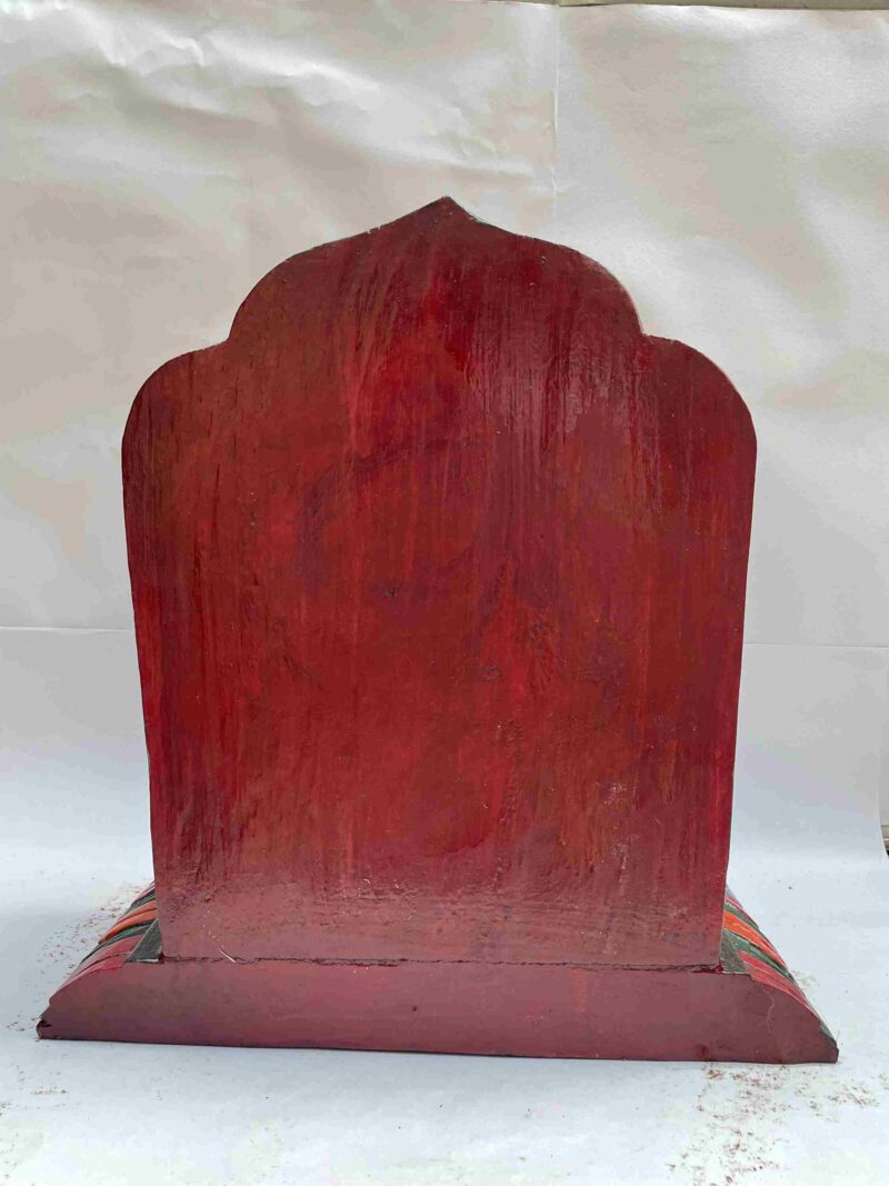 Buddhist Handmade Statue of White Tara – Full Gold Plated, Stone Setting, Face Painted with Wooden Altar - Image 5