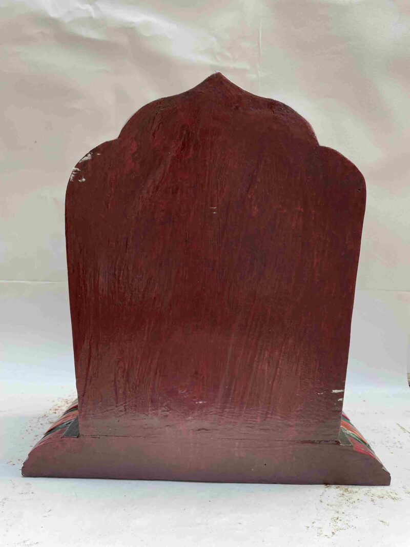 Buddhist Handmade Statue of Vajradhara – Full Gold Plated, Stone Setting, Face Painted with Wooden Altar - Image 6