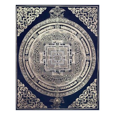 Buddhist Handmade Thangka of Kalachakra Mandala – Hand Painted