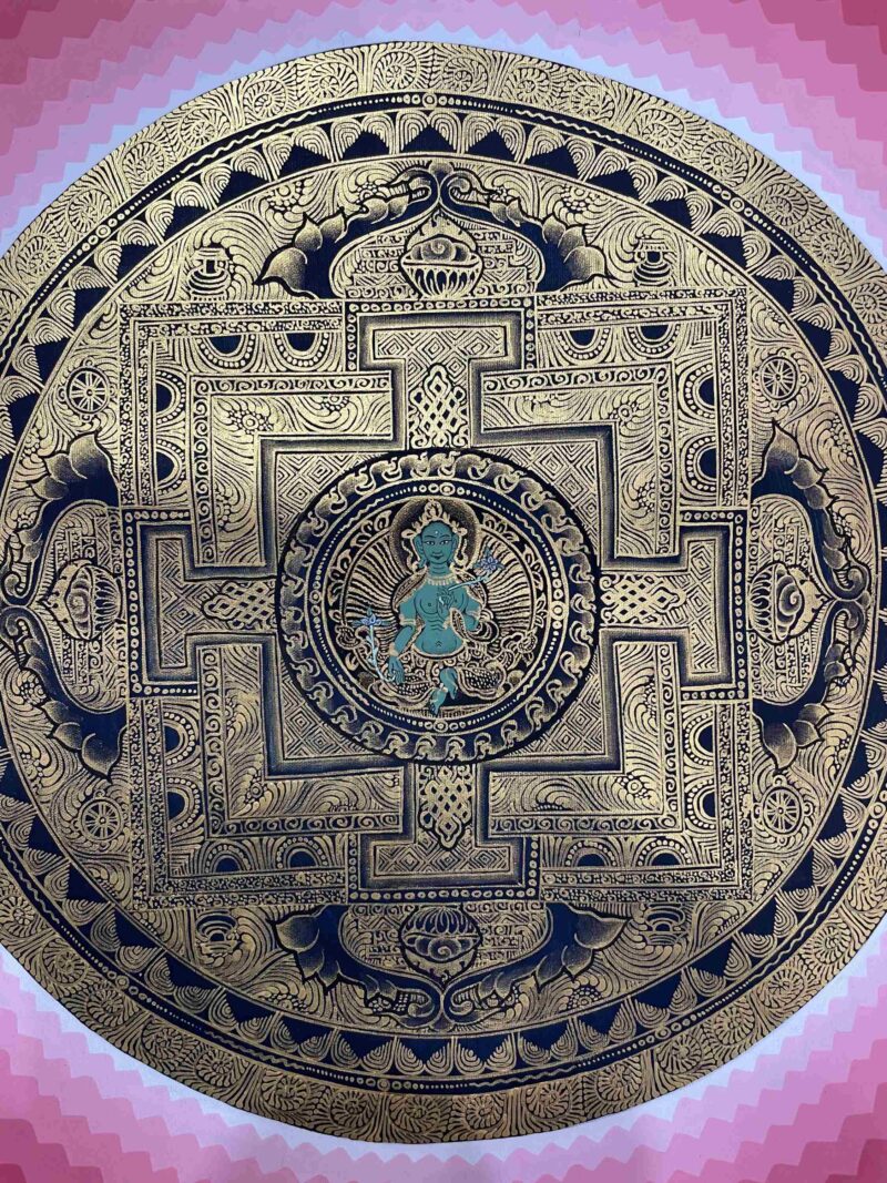 Buddhist Handmade Thangka of Mandala – Hand Painted - Image 4