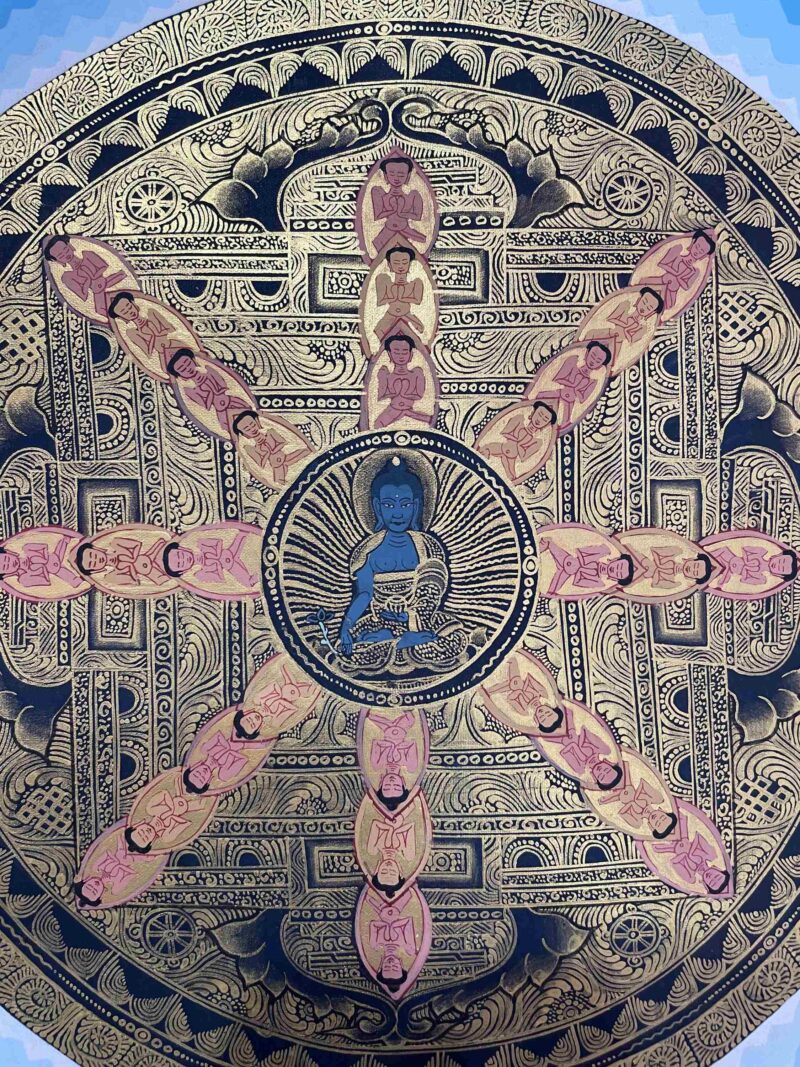 Buddhist Handmade Thangka of Mandala – Hand Painted - Image 4