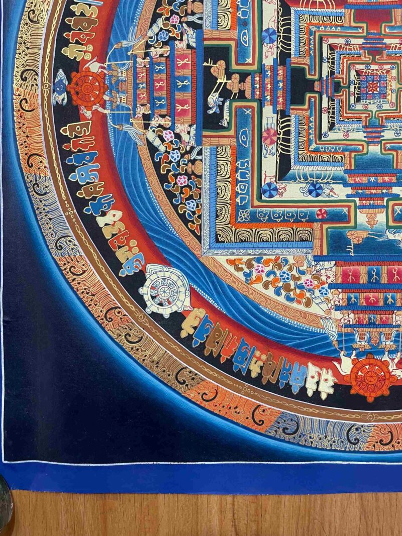 Buddhist Handmade Thangka of Kalachakra Mandala – Hand Painted - Image 5