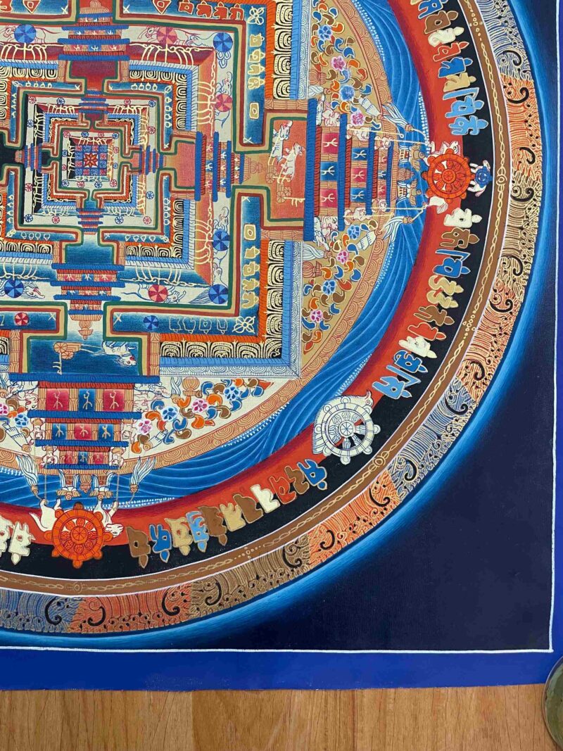 Buddhist Handmade Thangka of Kalachakra Mandala – Hand Painted - Image 6