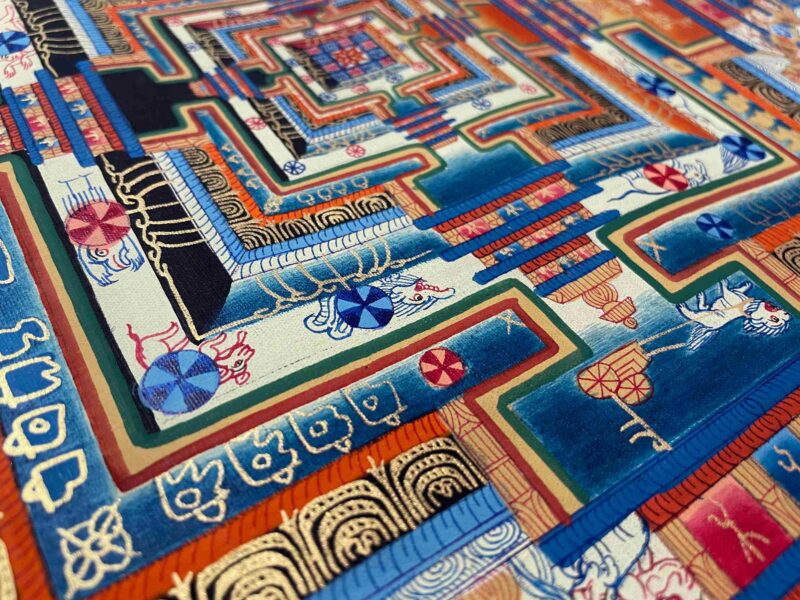 Buddhist Handmade Thangka of Kalachakra Mandala – Hand Painted - Image 7