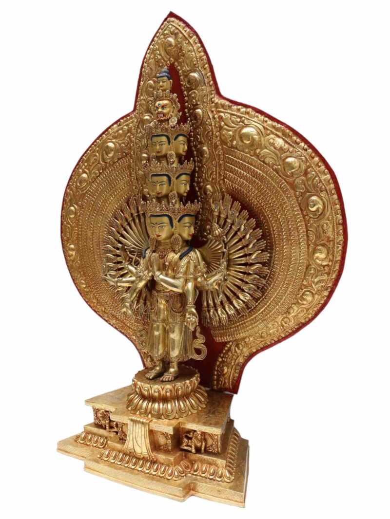 Sahasrabhuja Avalokitesvara Buddhist Handmade Statue - Image 4