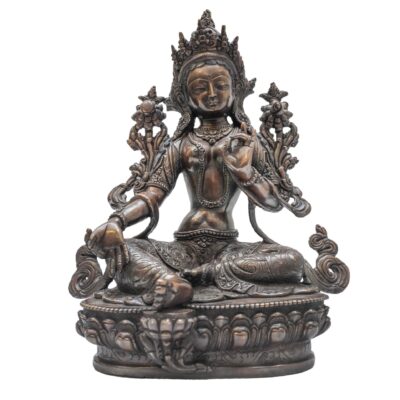 Buddhist Statue of Green Tara – Oxidized Antique Finishing