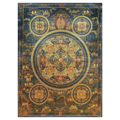 Buddhist Handmade Thangka – Mandala Thangka (Oiled Antique Finish)