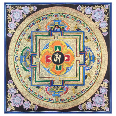 Hand-Painted Tibetan Mandala Thangka – Spiritual Artwork