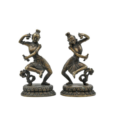 Handmade Buddhist Statue of Chintamani Lokeshvara (Gandarva) – Antique Patina, Bronze, Rare Find