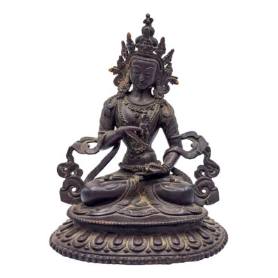 Buddhist Handmade Vajrasattva Statue – Antique Finish, Chocolate Oxidized