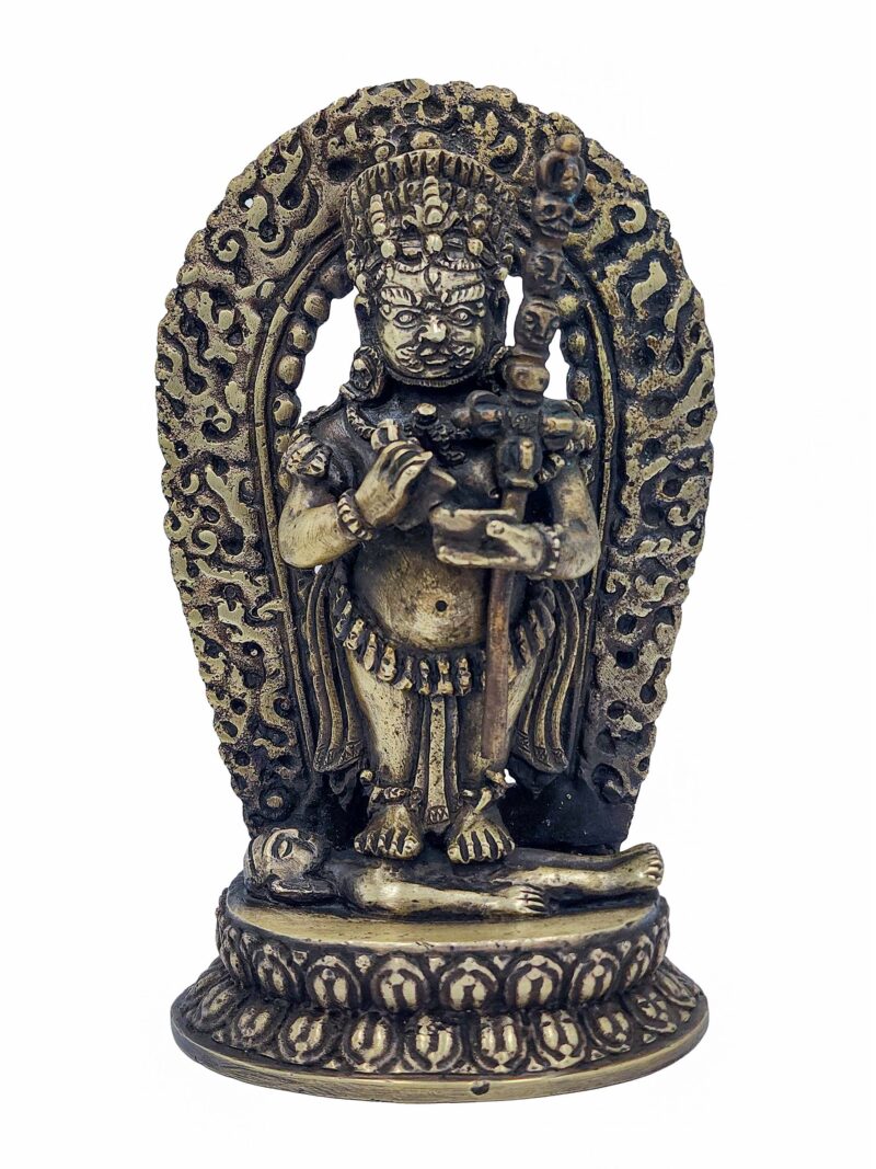 Buddhist Handmade Statue of Mahakala Panjaranatha – Antique Patina Finish - Image 3