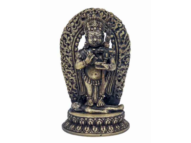 Buddhist Handmade Statue of Mahakala Panjaranatha – Antique Patina Finish