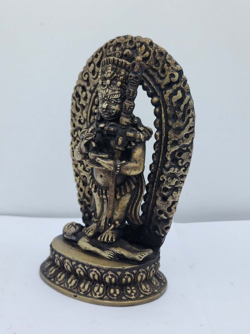 Buddhist Handmade Statue of Mahakala Panjaranatha – Antique Patina Finish - Image 4