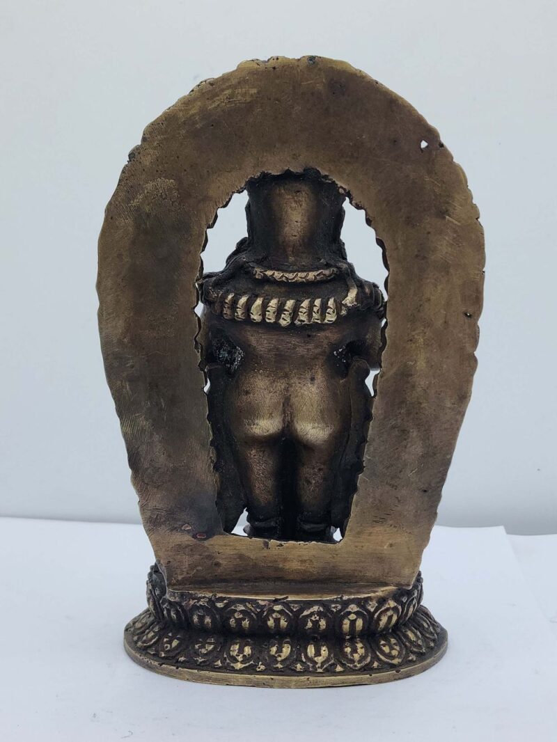 Buddhist Handmade Statue of Mahakala Panjaranatha – Antique Patina Finish - Image 5