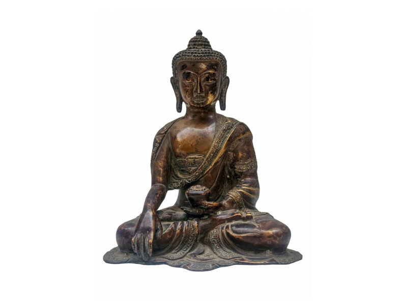 Handmade Shakyamuni Buddha Statue – Antique Patina Finish