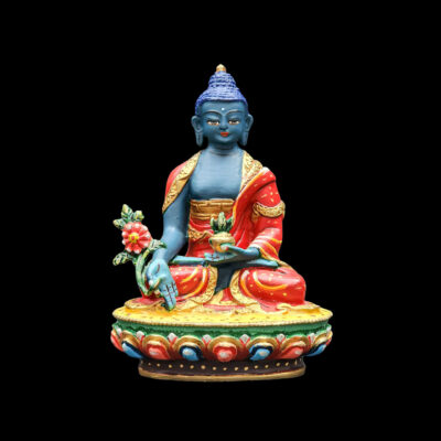 Miniature Medicine Buddha Statue – Traditional Color Finish (High Quality)