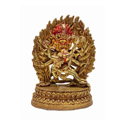 Handmade Copper Hayagriva Statue – Face Painted & Fire Gold Plated – Final Piece