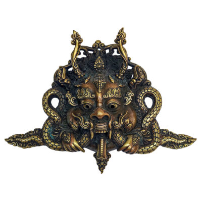 Cheppu Metal Mask – Buddhist Handmade Ritual Mask with Antique Finishing