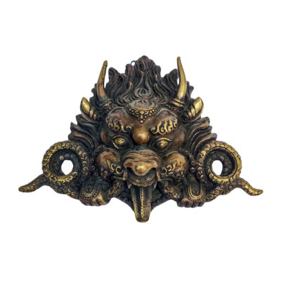 Cheppu Metal Mask – Buddhist Handmade Ritual Mask with Antique Patina Finish