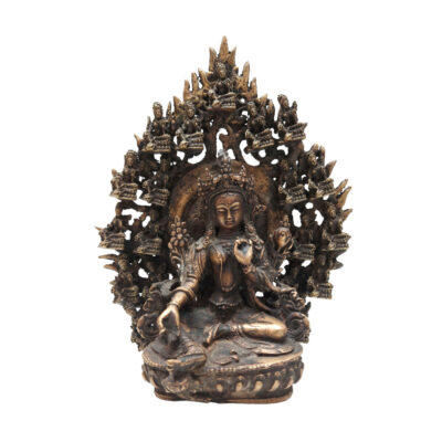 9inch Green Tara – Antique-Finished Handmade Copper Statue