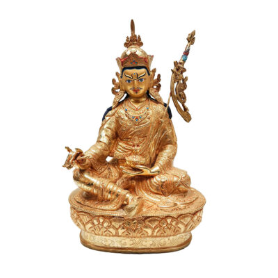 Padmasambhava (Guru Rinpoche) – Full Fire Gold Plated Buddhist Handmade Statue