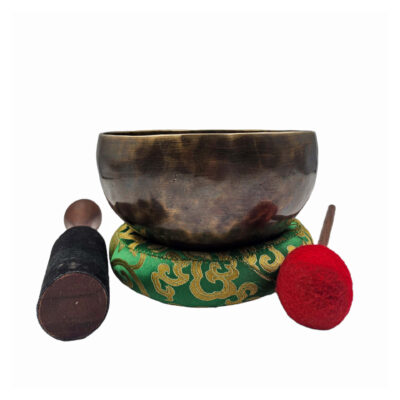 Singing Bowl – Hand-Beaten, Plain, Antique Finish, Seven Metal Bronze
