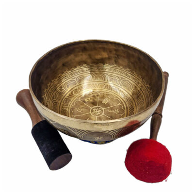 Hand-Beaten Singing Bowl with Fine Etching Carving